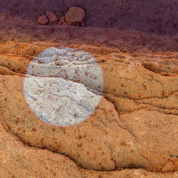 Utah Circular bleaching pattern in sandstone